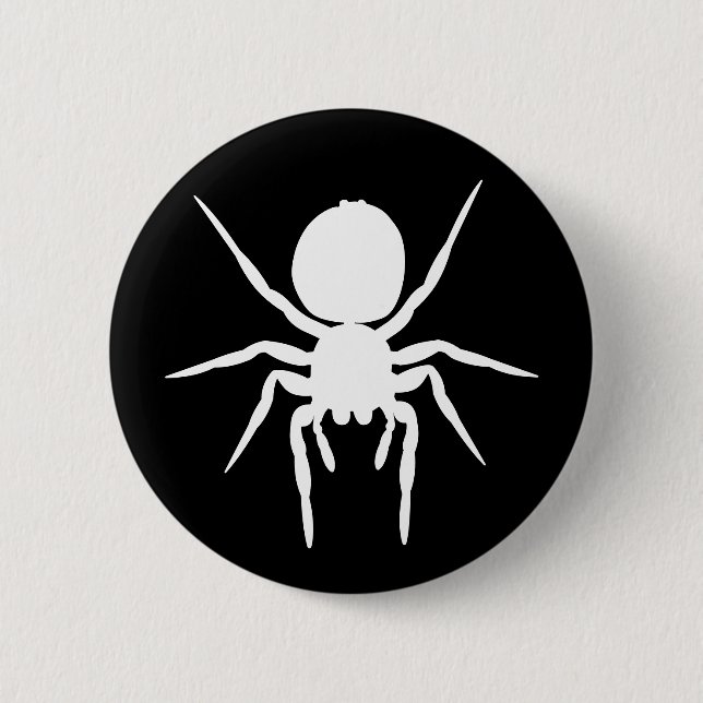 Jumping Spider Silhouette Wappen Button (Vorderseite)