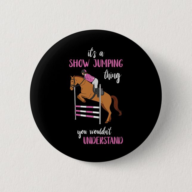 Jumping Things Reitpferd Lover Horsebac anzeigen Button (Vorderseite)