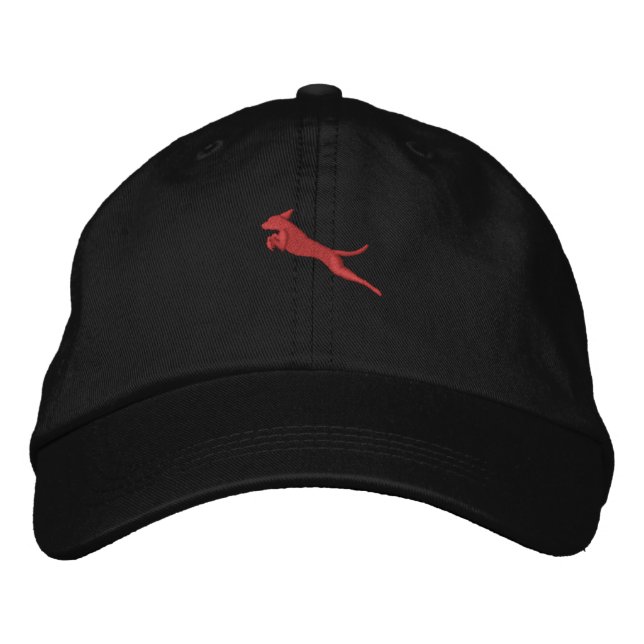 Jumping Vizsla Cap Bestickte Baseballkappe (Vorderseite)