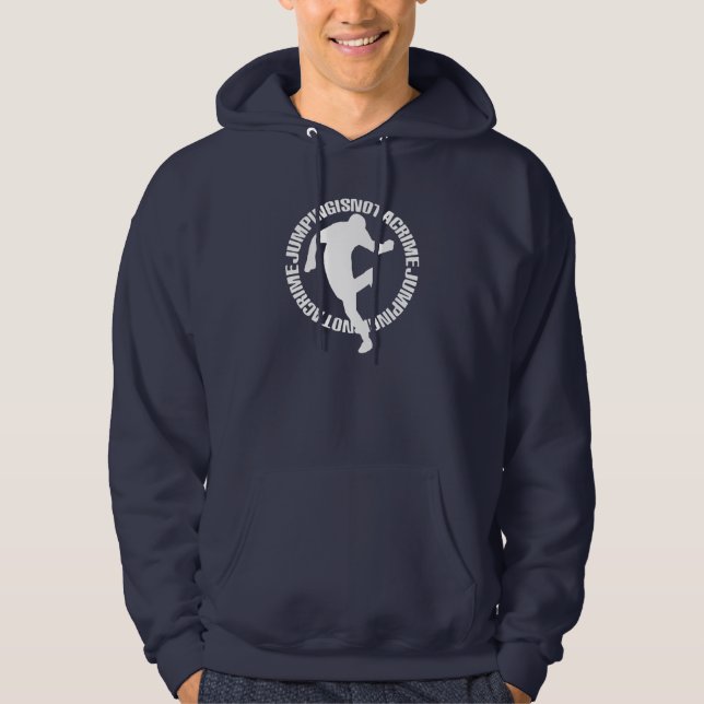 Jumpstyle Marine-BlauHoodie (mit Text, Front) Hoodie (Vorderseite)