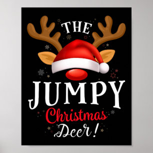 Jumpy Christmas Deer Pjs Xmas Familie Matching Poster