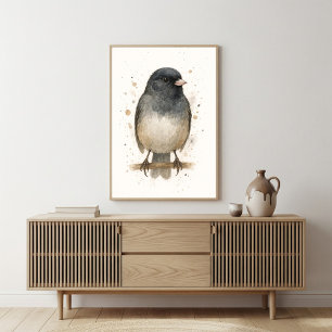 Junco Watercolor - Art der Holzlandvögel Poster