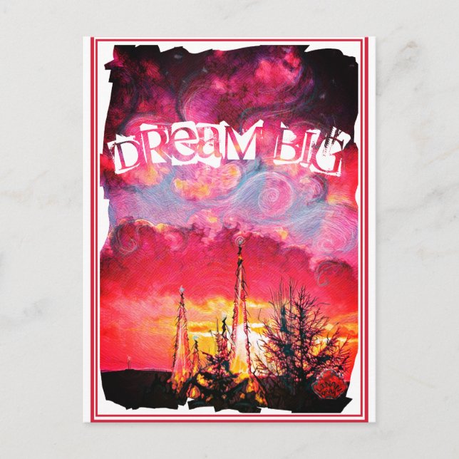 Junction Card Nr. 52 Dream Big Fantasy Sunset Towe Postkarte (Vorderseite)