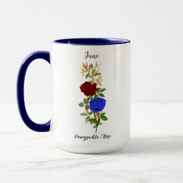 June Birth Blume Honeysuckle und Rose Tasse