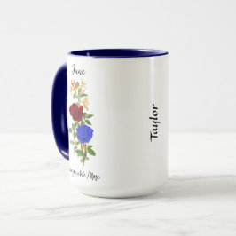 June Birth Blume Honeysuckle und Rose Tasse