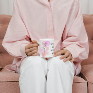 June Birth Blume Rose Rosa Lila Line Art Tasse