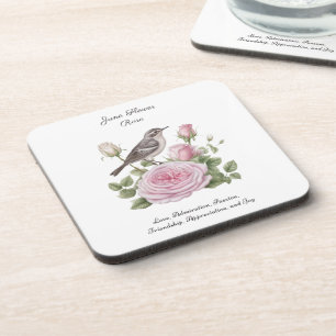 June Birth Month Blume Rose Elegante Getränkeuntersetzer