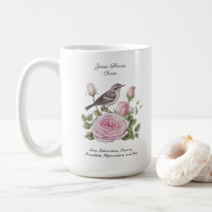 June Birth Month Blume Rose Elegante Kaffeetasse