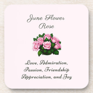 June Birth Month Blume Rose Getränkeuntersetzer