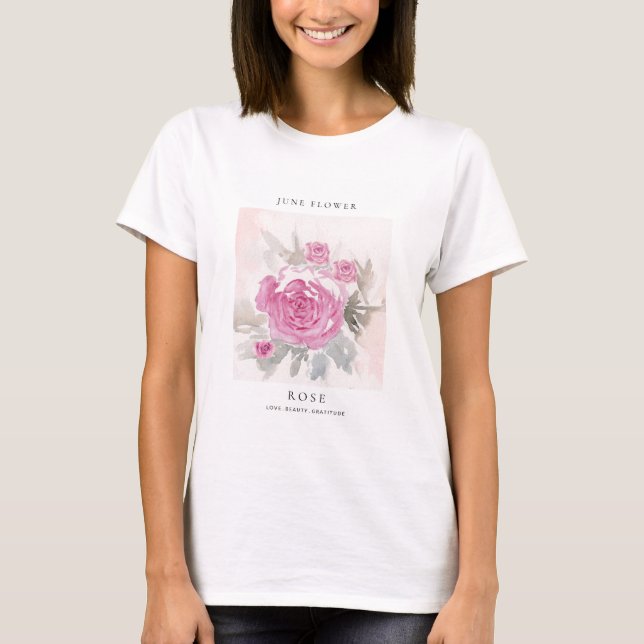 June Birth Month Flower T-Shirt (Vorderseite)