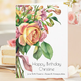 June Birth Month Flowers June Happy Birthday Karte