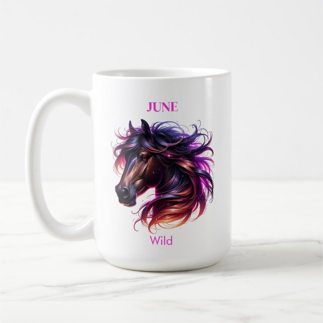 June Birth Month Spirit Animal Horse Kaffeetasse (Links)
