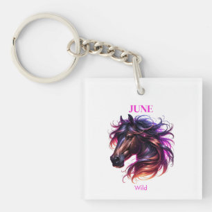 June Birth Month Spirit Animal Horse Schlüsselanhänger