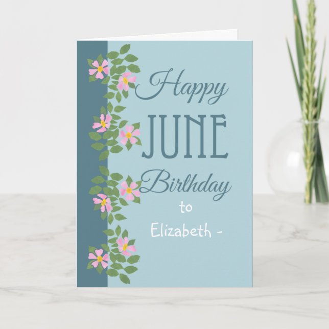 June Birthday Card zur Personalisierung von Dogros Karte (Vorderseite)