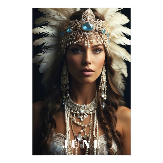 *~ JUNE BIRTHDAY PEARLS Boho AP53 Frau Fotodruck (Vorne)