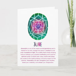 June Birthstone Alexandrite Birthday Watercolor Karte