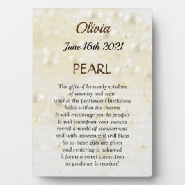 June Birthstone Pearl Design Fotoplatte