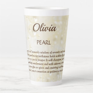 June Birthstone Pearl Design Milchtasse