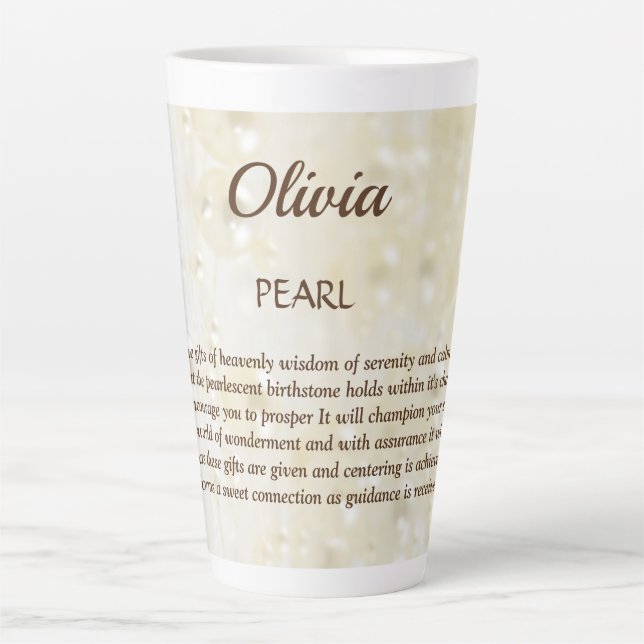 June Birthstone Pearl Design Milchtasse (Vorderseite)