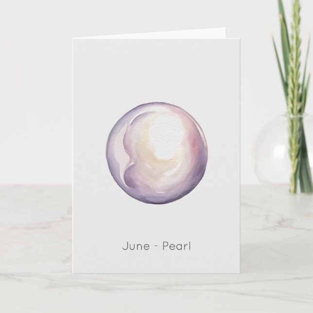 June Birthstone Pearl Happy Birthday Card Karte (Vorderseite)