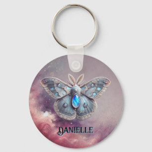 June Birthstone Schlüsselanhänger - Moonstone Moth
