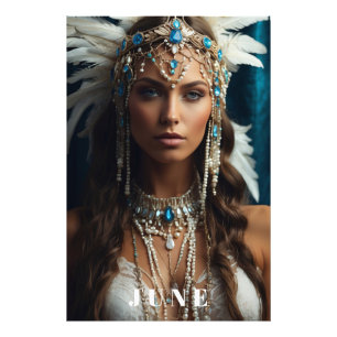 *~ JUNE Boho Headdress PEARLS AP53 Fotodruck