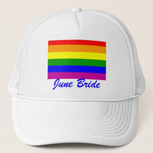 June Bride/Gay Pride Truckerkappe (Vorderseite)