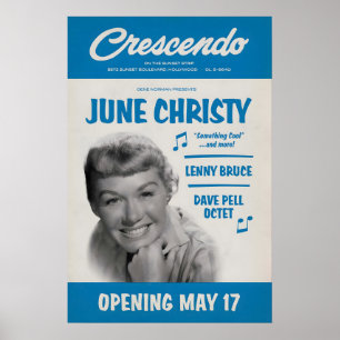 June Christy - Dave Pell Octet - affiche jazz - À