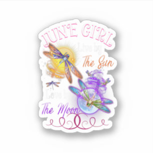 June Girl Lover Moon Draquelly Funny Birthday Aufkleber