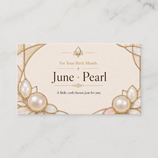 June Pearl Birthstone Shop Card Visitenkarte