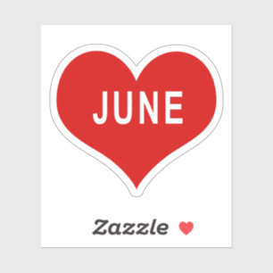 JUNE Red Liebe Heart Vinyl Sticker
