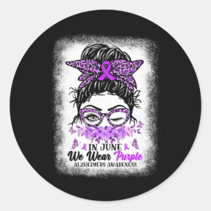 June We Wear Lila Alzheimerheimer-Bewusstseinsstör Runder Aufkleber