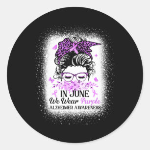 June We Wear Lila Alzheimerheimer-Bewusstseinsstör Runder Aufkleber