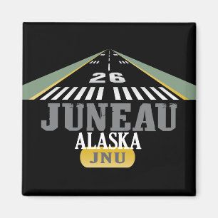 Juneau Alaska - Flughafen-Rollbahn Magnet