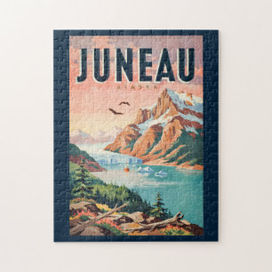 Juneau Alaska Gletscher Illustration Reise Kunst V