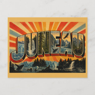 Juneau Alaska Küstenregenwald Gletscher Kunst Postkarte