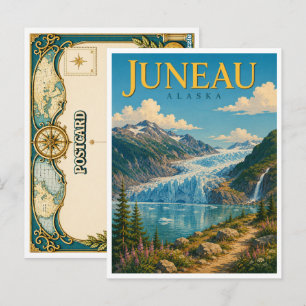 Juneau Alaska Mendenhall-Gletscher GeoSaga Postkarte