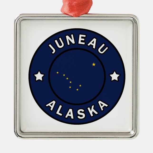 Juneau Alaska Ornament Aus Metall (Vorne)