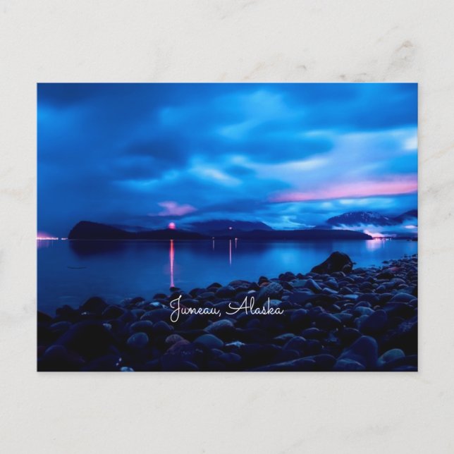 Juneau, Alaska Sonnenuntergang Postkarte (Vorderseite)