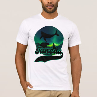 Juneau Alaska Whale Wolf Bear Aurora Northern Ak T-Shirt