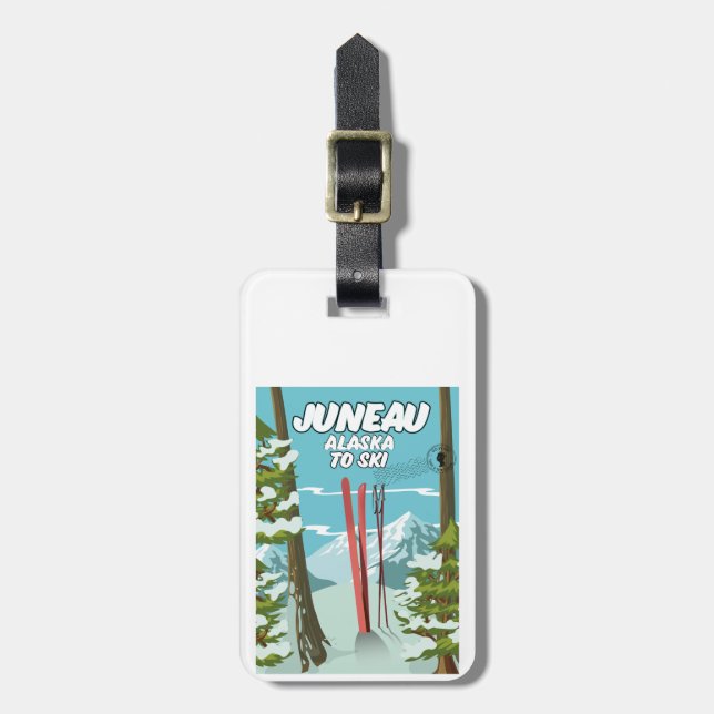 Juneau Alaska zum Ski Gepäckanhänger (Vorderseite vertikal)