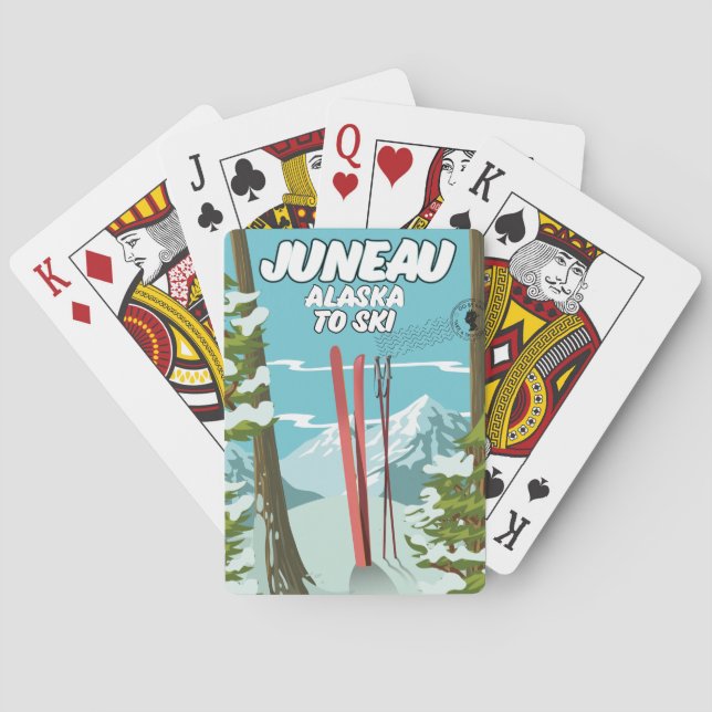 Juneau Alaska zum Ski Spielkarten (Rückseite)