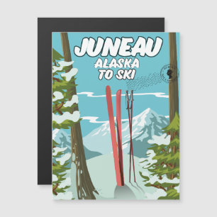 Juneau Alaska zum Skifahren Magnetkarte