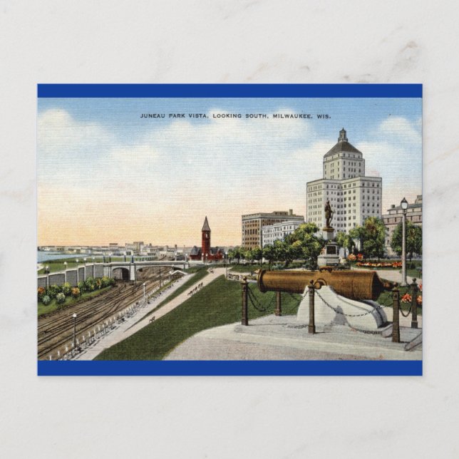 Juneau Park Milwaukee Wisconsin Vintag Postkarte (Vorderseite)