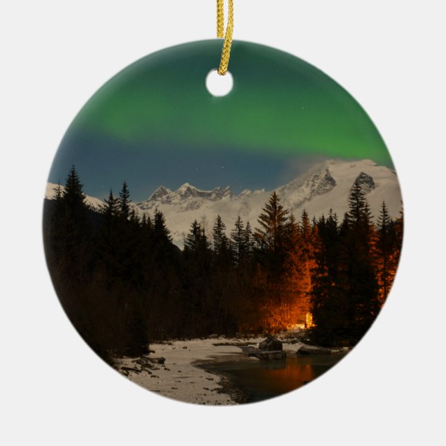 Juneaus Nordlichter Keramik Ornament (Vorne)