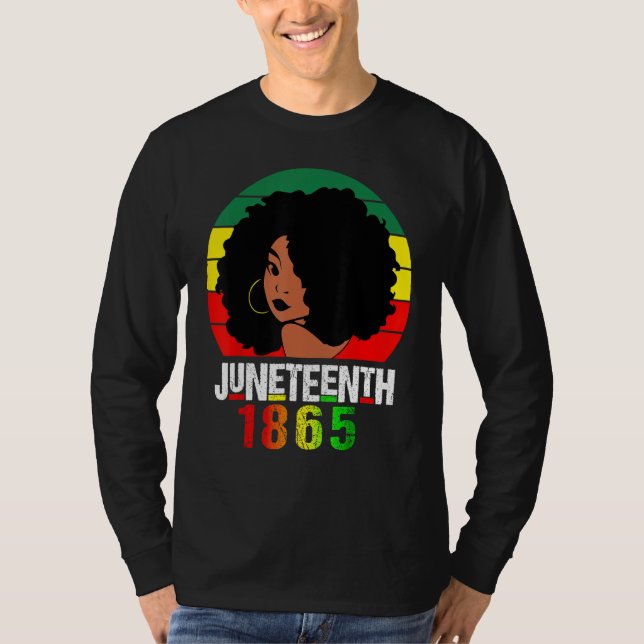 Junenth 1865 Celebrate Freedom Celebrating Black W T-Shirt (Vorderseite)