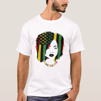 Junenth Black Women Flag Geschichte Afrikanischer T-Shirt