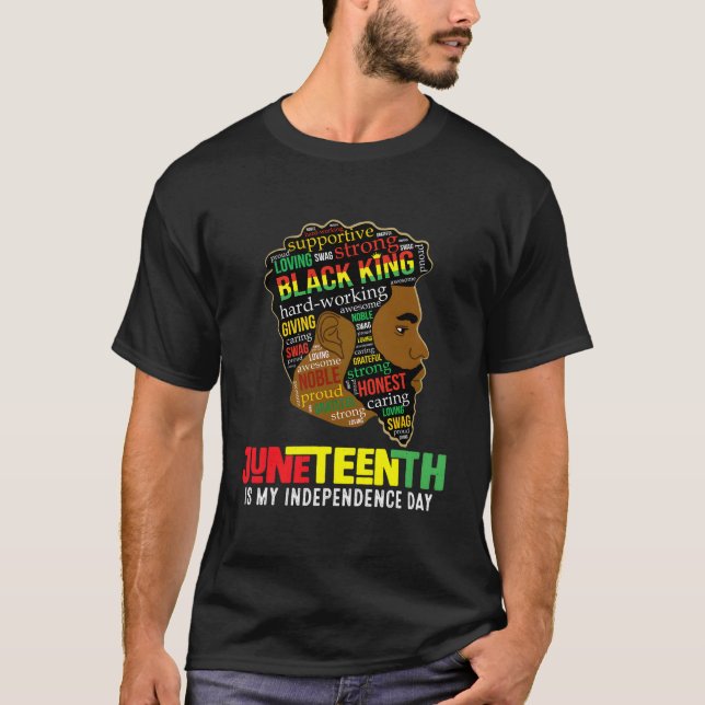 Junenth Is My Independence Day Black King Father'S T-Shirt (Vorderseite)