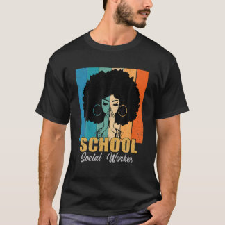 Junenth Melanin African Ameri School Social Worker T-Shirt