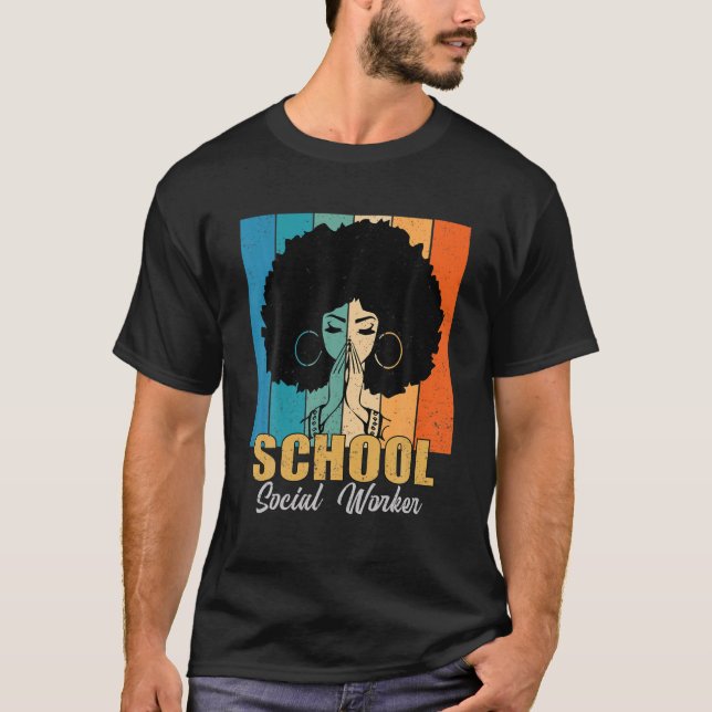Junenth Melanin African Ameri School Social Worker T-Shirt (Vorderseite)